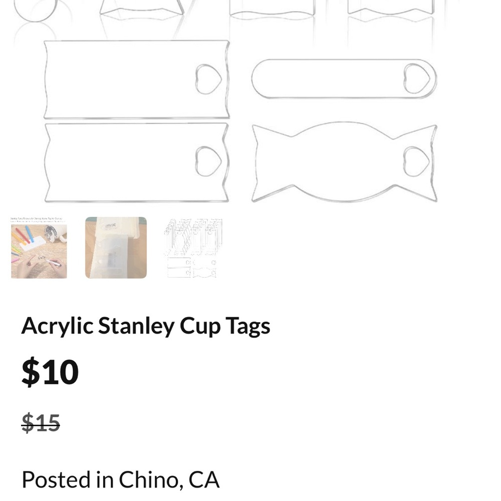 ❤️❤️❤️ Acrylic Cup Tags